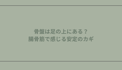 骨盤は足の上にある？腸骨筋で感じる安定のカギ